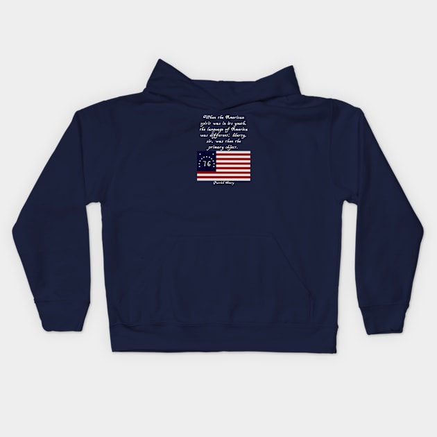 Patrick Henry Quote Flag Tee V. 2 Kids Hoodie by Aeriskate